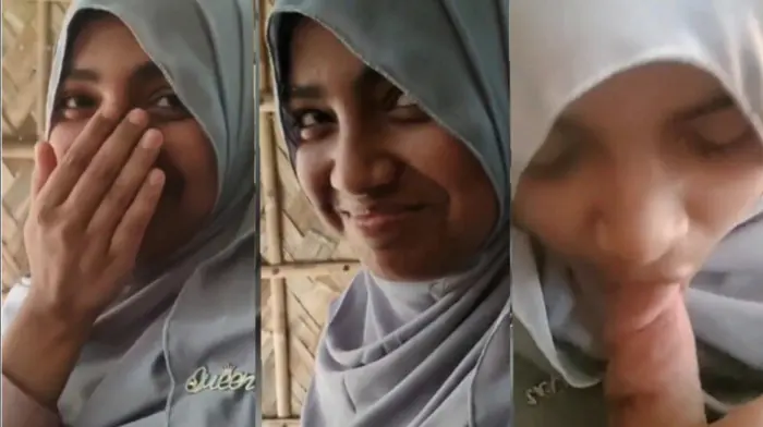 Shy Teen Hijabi College Girl Blowjob to Lover Viral